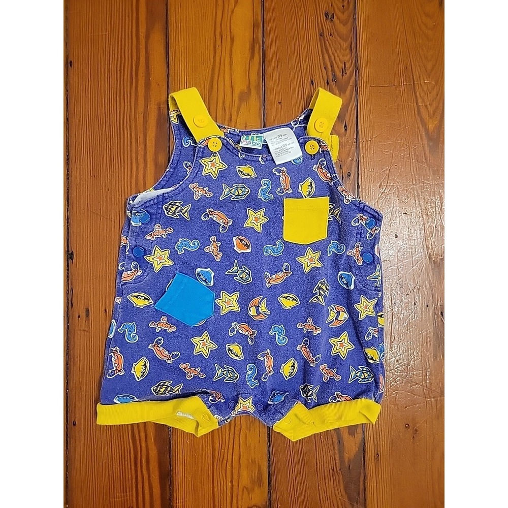 Mcbaby McDonalds Baby Romper Size 6 to 9 Months Colorful Vintage Ocean Theme